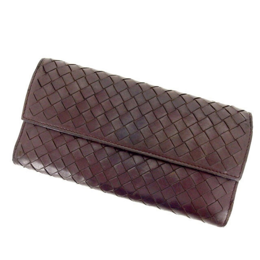 Bottega Veneta Wallet Purse Intrecciato Brown Woman Authentic Used Y828